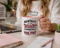 Mentally At The Beach Financially In A Boss Fight Mug, Funny Office Mug, Burnout Coffee Cup, Work Bestie Gift, Gen Z Meme Mug