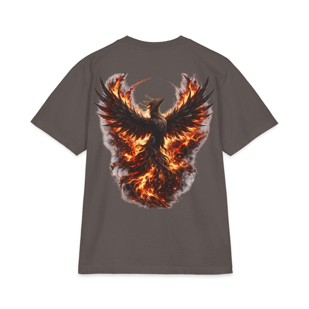 Phoenix Rising Graphic Tee, Oversized Streetwear Shirt, Motivational Back Print T Shirt, Vintage Washed Unisex Tee, Rebirth Graphic Tee