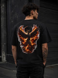 Phoenix Rising Graphic Tee, Oversized Streetwear Shirt, Motivational Back Print T Shirt, Vintage Washed Unisex Tee, Rebirth Graphic Tee