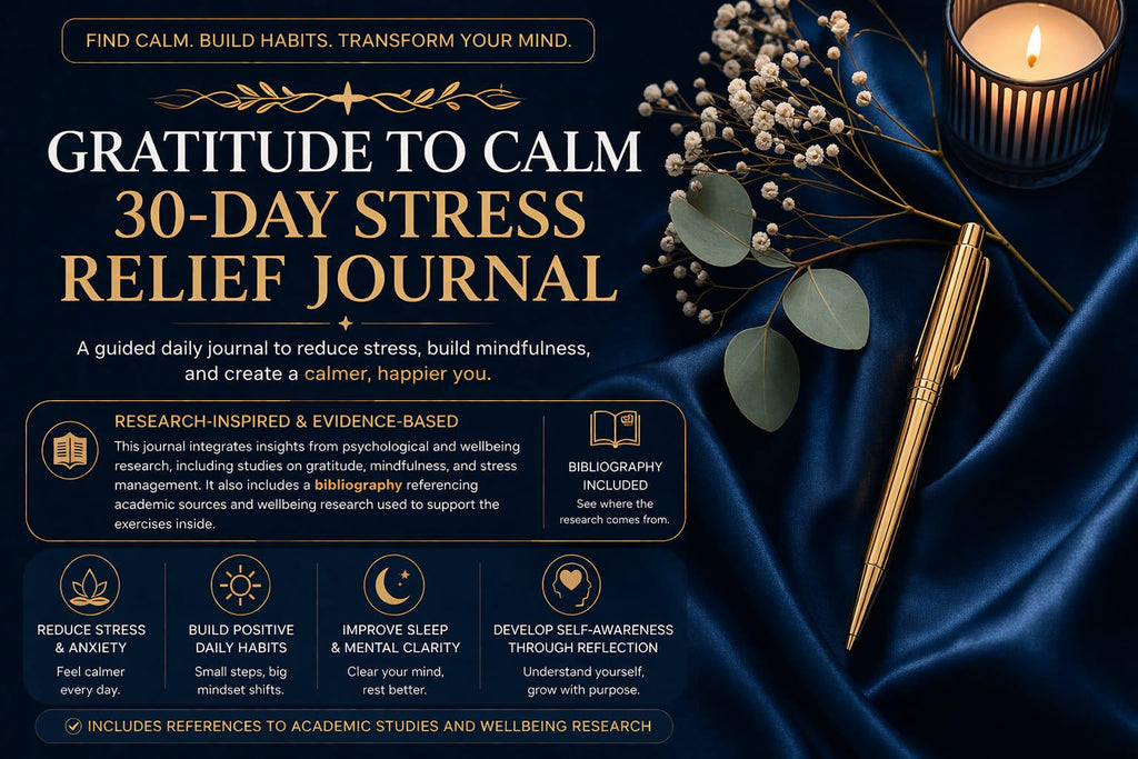 30 Day Gratitude Journal Hardcover – Daily Reflection & Mindfulness Journal – Self Care Gift – Positive Mindset Notebook