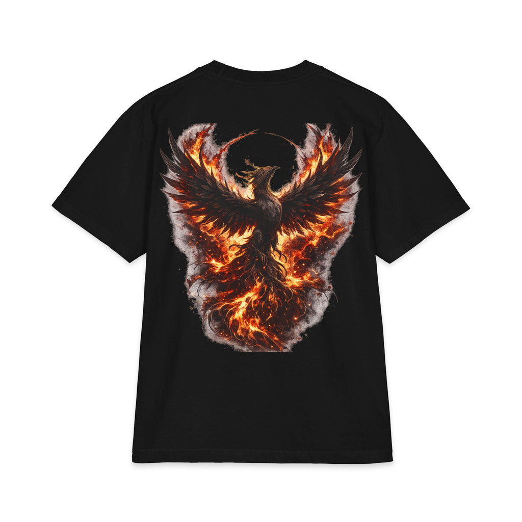 Phoenix Rising Graphic Tee, Oversized Streetwear Shirt, Motivational Back Print T Shirt, Vintage Washed Unisex Tee, Rebirth Graphic Tee