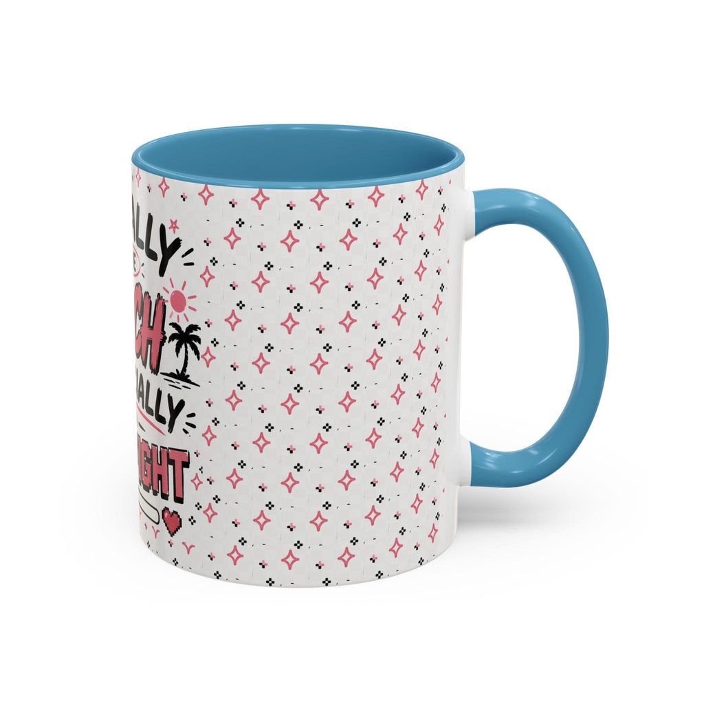 Mentally At The Beach Financially In A Boss Fight Mug, Funny Office Mug, Burnout Coffee Cup, Work Bestie Gift, Gen Z Meme Mug